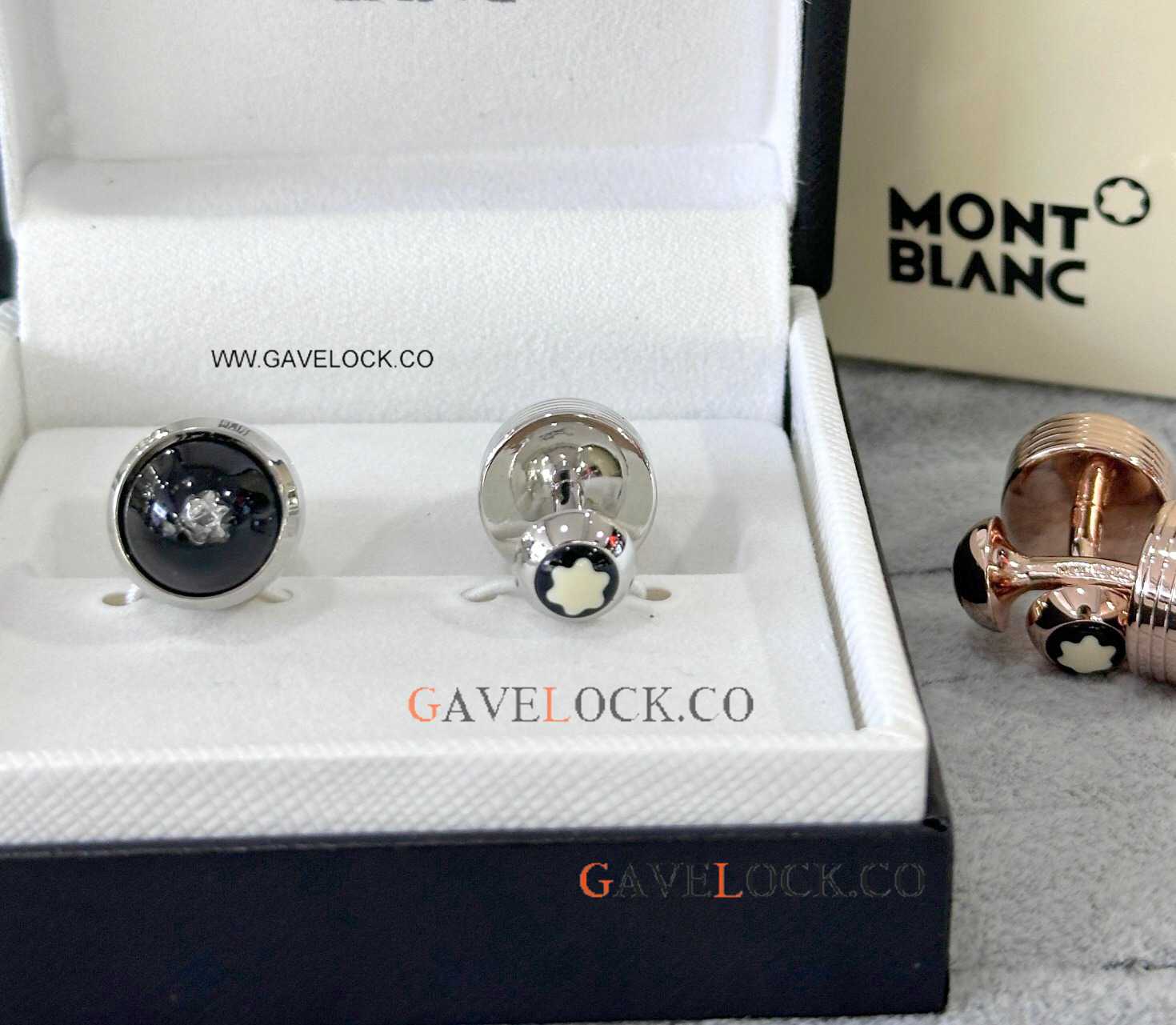 Diamond-set Mont blanc Cufflinks Stainless Steel